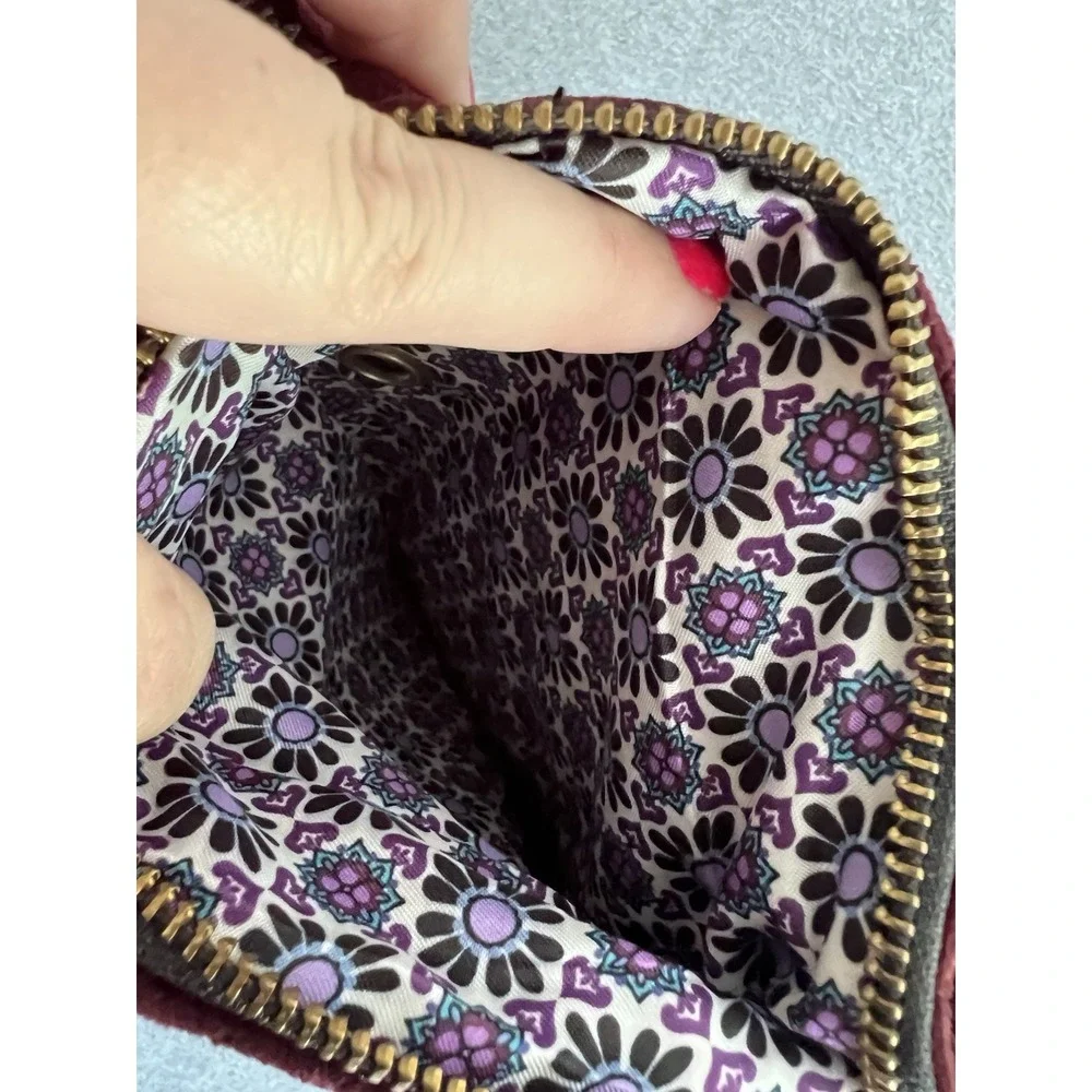 Vera Bradley Carson Mini Hobo Chocolate Raisin Crossbody Messenger Bag